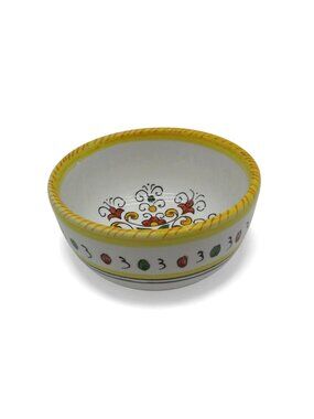 Vintage Italy Bowl Hand Painted Idea Taormina Sicily Floral Design